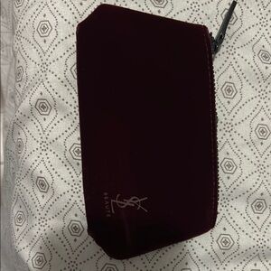 YSL Beaute Burgundy Velvet Pouch